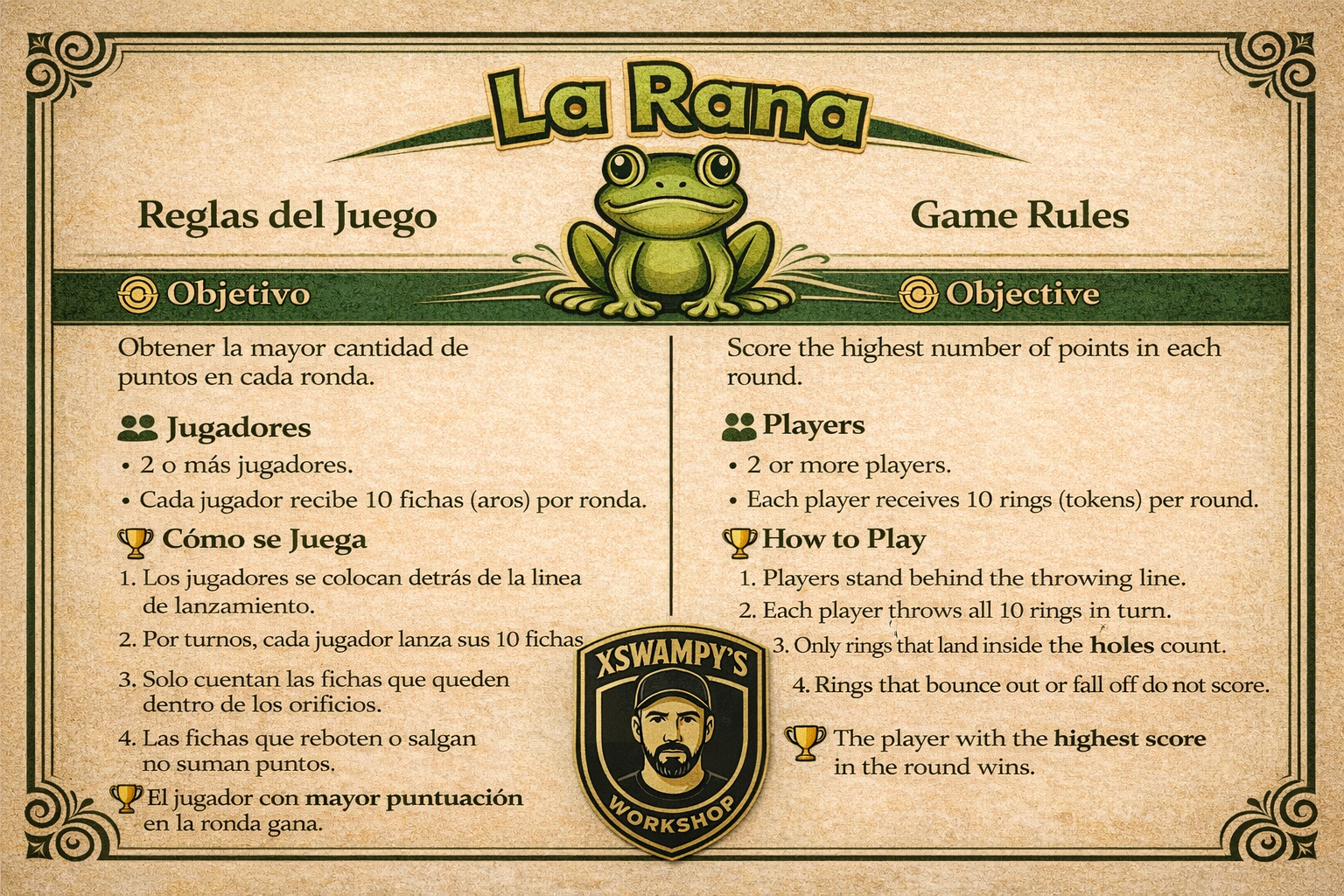 Rana Colombiana, Family game